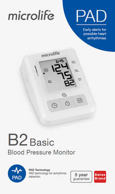 Microlife B2 Basic Blood Pressure Monitor pack 2D